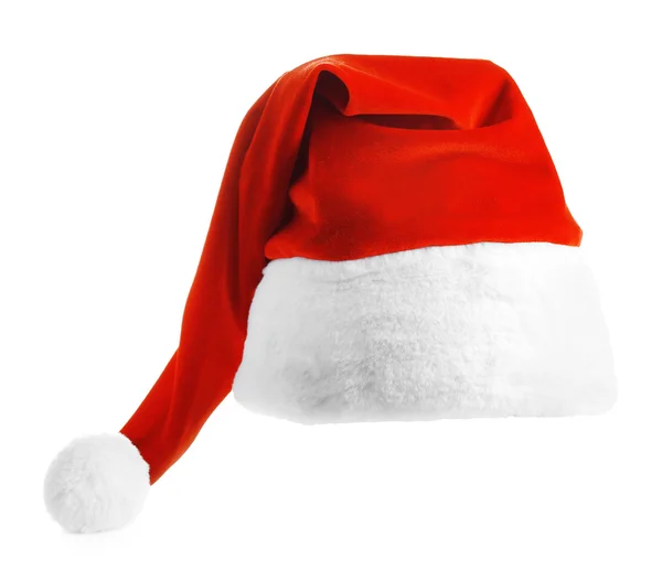 Santa Claus red hat isolated on white background, close up — Stock Photo, Image