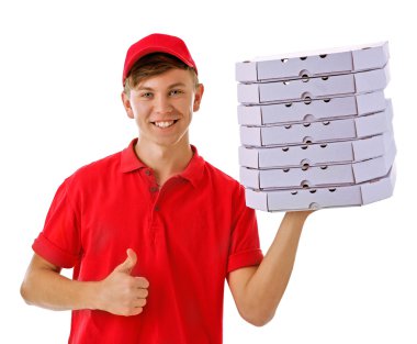 Pizza kutuları ile servis elemanı