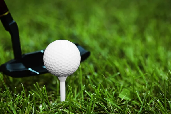 Golf ball on grass — Stock Photo, Image