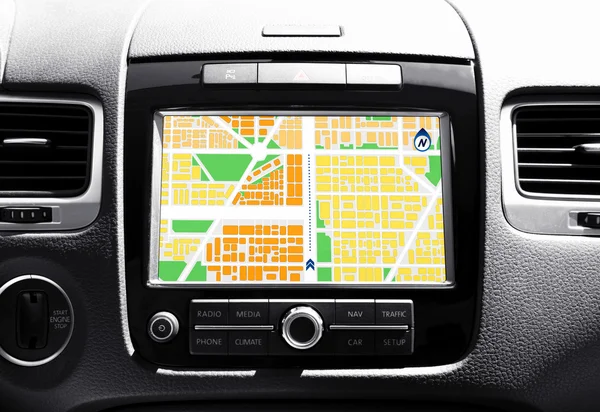 Navigation system in car — Stock Photo, Image