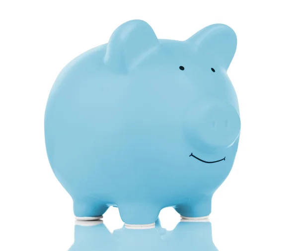 Blauwe keramische piggy bank — Stockfoto