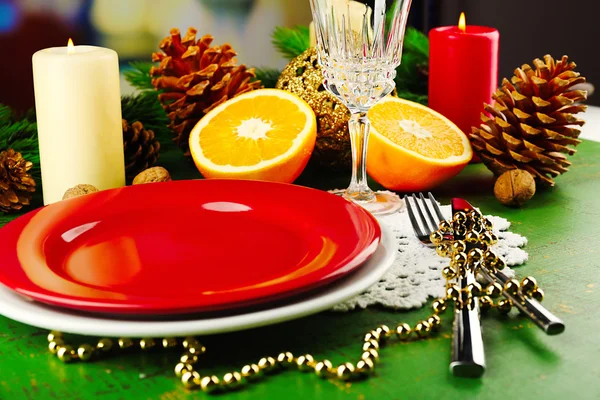 Citas de mesa con trozos de naranja — Foto de Stock