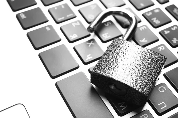 Lock on the laptop keyboard — Stock Photo, Image