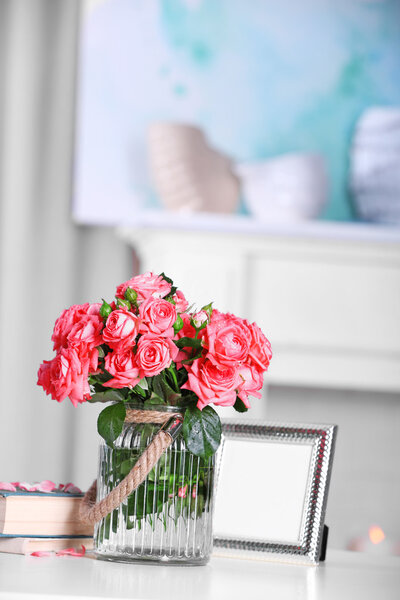 Beautiful roses in vase