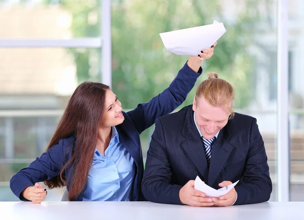 TV anchor training for telling news — Stock Photo, Image