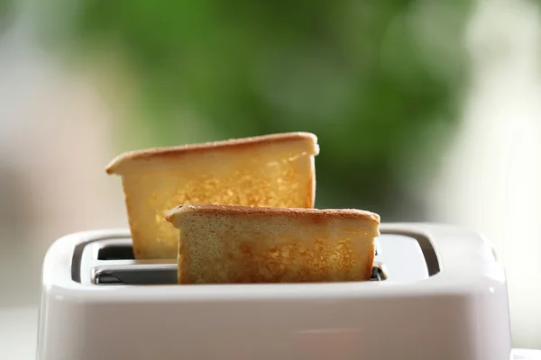 crusty toasts in toaster