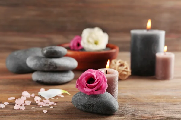 Beautiful composition of aroma candle — Stock Photo, Image