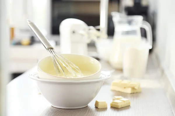 Cooking buttery cream — Stok Foto