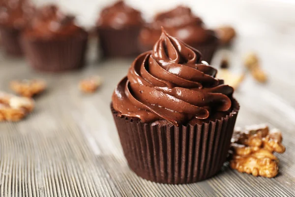Sabrosos cupcakes de chocolate — Foto de Stock