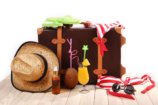 Valise with summer items — Stock Photo, Image