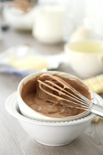 Koken chocolade crème — Stockfoto