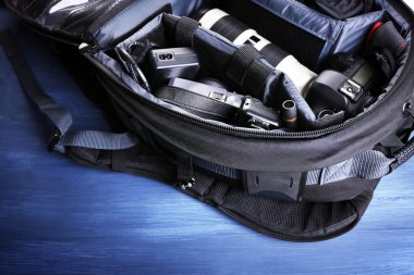 Fotoğrafçının ekipman katta 