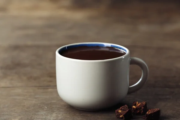 Cup of cacao with chocolate — Stock Photo, Image