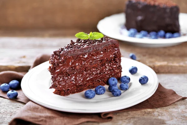 Torta al cioccolato con crema al cioccolato — Foto Stock