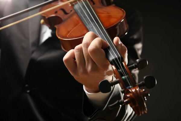 Musician plays violin 