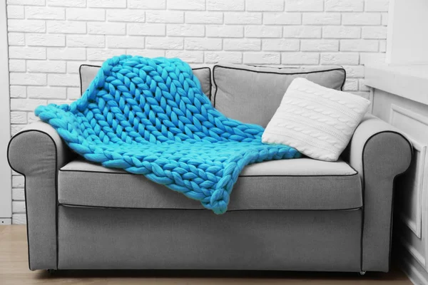 Knitted woolen blanket — Stock Photo, Image