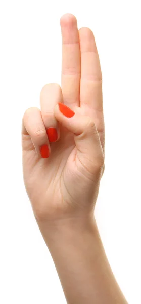 Woman hand making sign — Stock Photo, Image