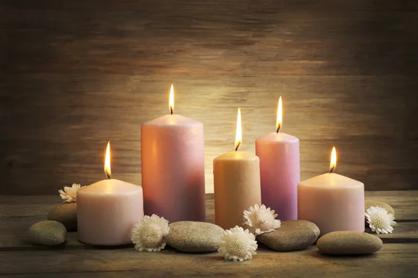 Wellness-Set mit Kerzen — Stockfoto