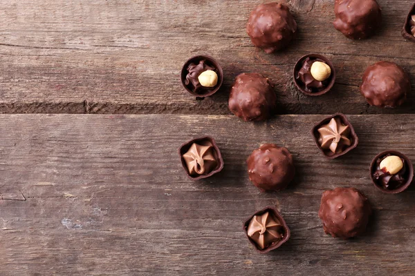 Doces de chocolate saborosos — Fotografia de Stock