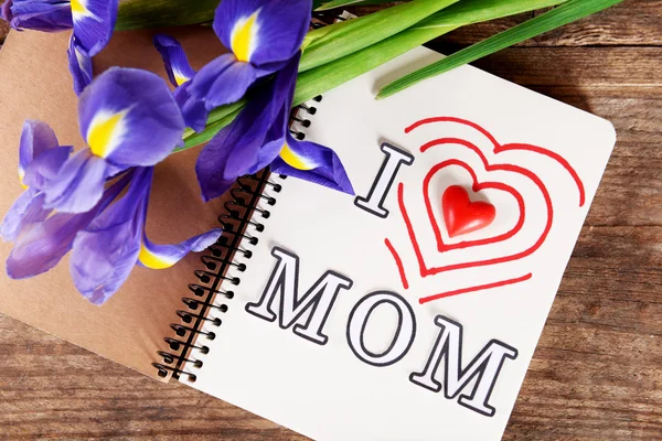 Notebook decorated for mothers day — Stock Photo, Image