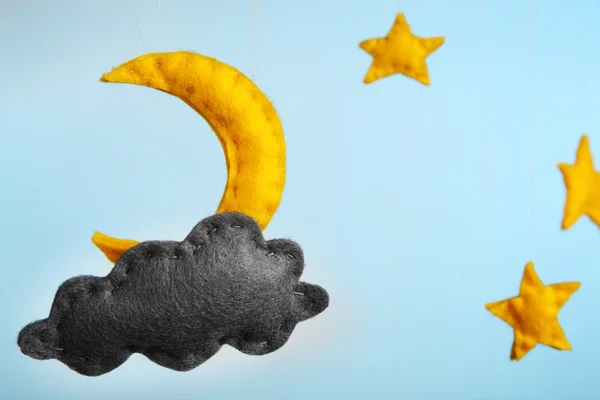 Polar bulutlar ay ve yıldız ile — Stok fotoğraf