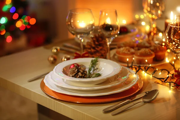 Christmas table setting — Stock Photo, Image