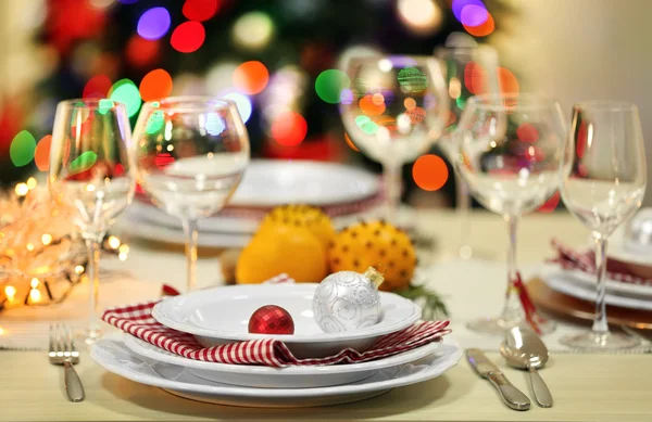 Navidad mesa ajuste —  Fotos de Stock