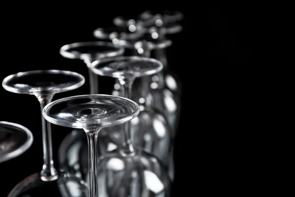 Wine glasses in a row — Stock Photo, Image