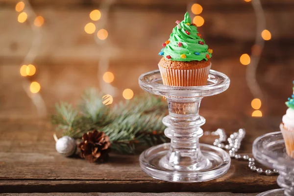 Вкусный рождественский кекс — стоковое фото