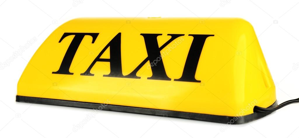 Yellow taxi sign