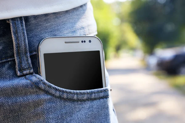 Teléfono móvil inteligente blanco — Foto de Stock