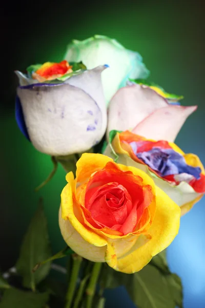 Beautiful bouquet of painted roses — Stock Photo, Image