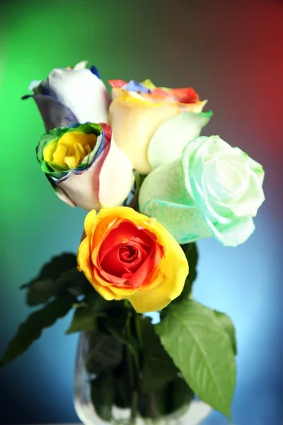Beautiful bouquet of painted roses — Stock Photo, Image