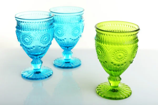 Három színes wineglasses — Stock Fotó