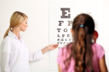 Kadın doktor incelenirken kız hasta