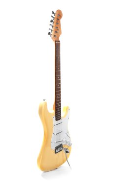 Elektro gitar, üzerinde beyaz izole