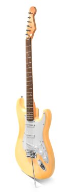 Elektro gitar, üzerinde beyaz izole