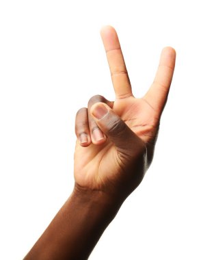 Erkek el üzerinde beyaz izole