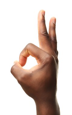 insan eli üzerine beyaz izole