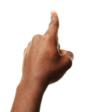 Erkek el üzerinde beyaz izole