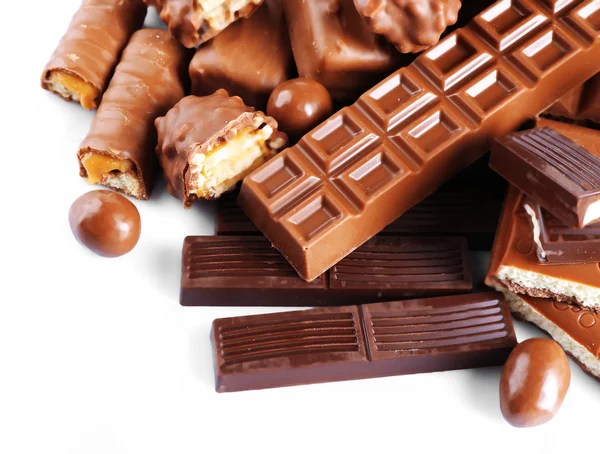 Mix a csokoládé, a tábla, közelkép — Stock Fotó