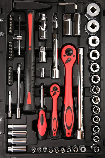 Set of tools in box closeup — Stock Photo, Image