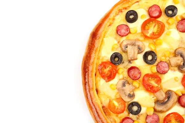 Délicieuse pizza, isolée sur blanc — Photo