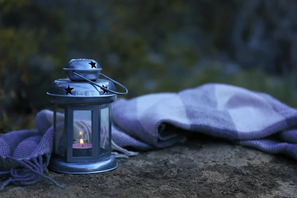 Dekorative Lampe im Wald — Stockfoto