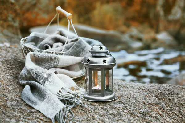 Decorative lamp in forest — Stock Photo, Image