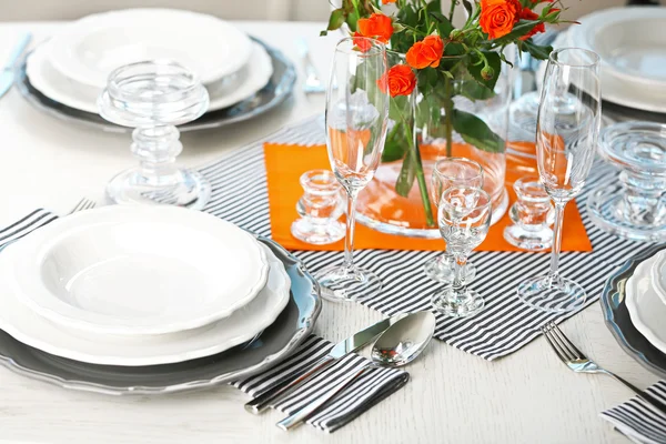 Served table in restaurant — Stock Photo, Image