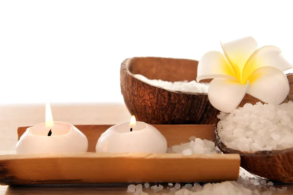 Spa concept of plumeria, coconut — Stock Photo, Image