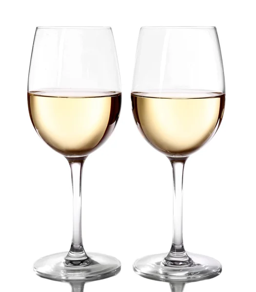 Two  glasses of wine on light background — Stock Photo, Image