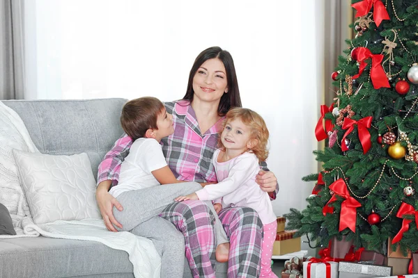 Mother with daughter and son — Stock Photo, Image