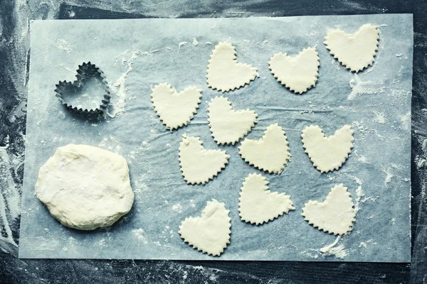 Biscotti a forma di cuore — Foto Stock